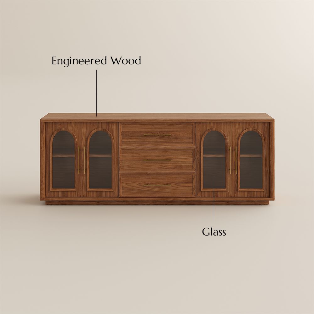 Fully Assemble Walnut Color Engineered Wood TV Stands