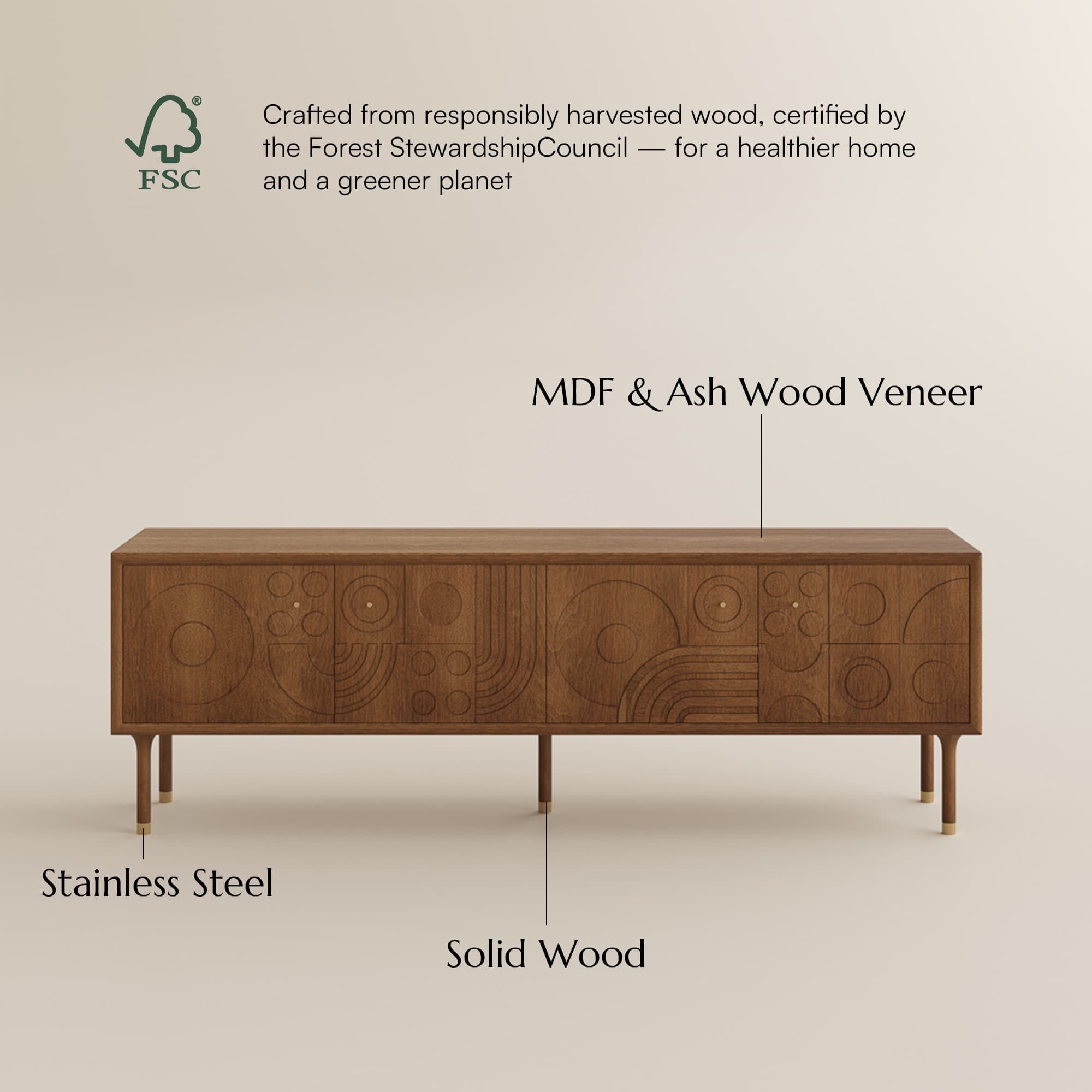 with Storage Walnut Color MDF TV Stands