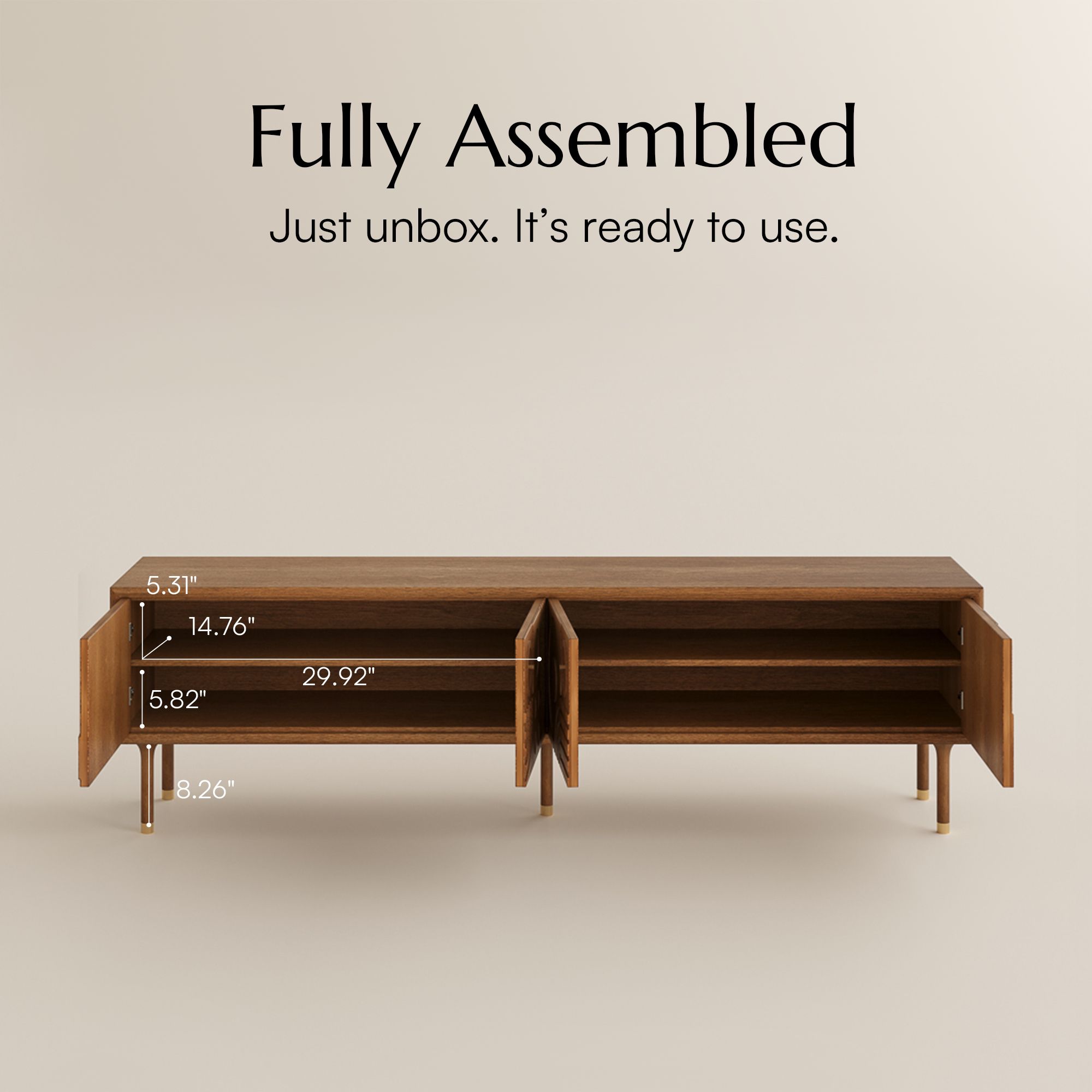 Carved Walnut Color MDF TV Stands