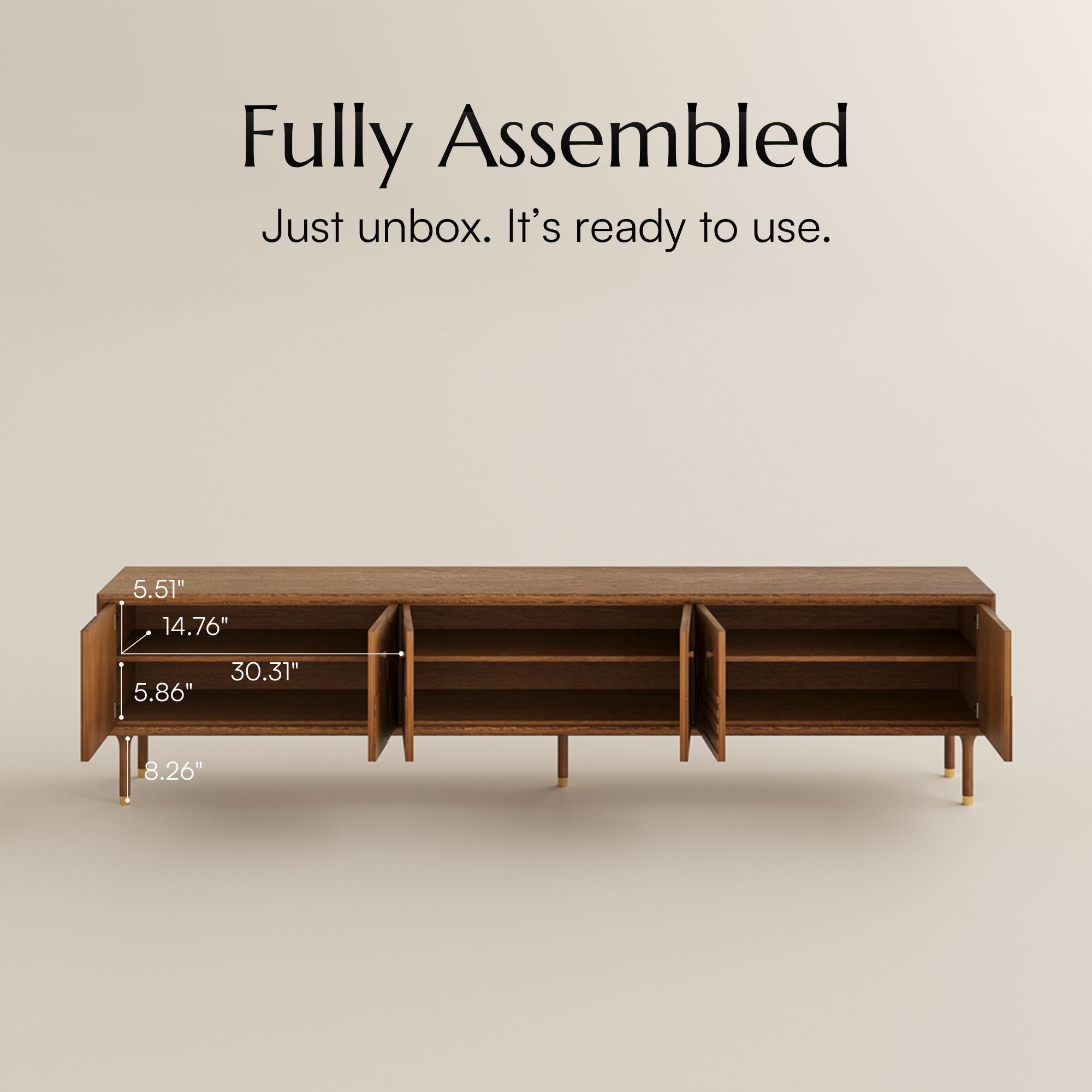 Living Room Walnut Color MDF TV Stands