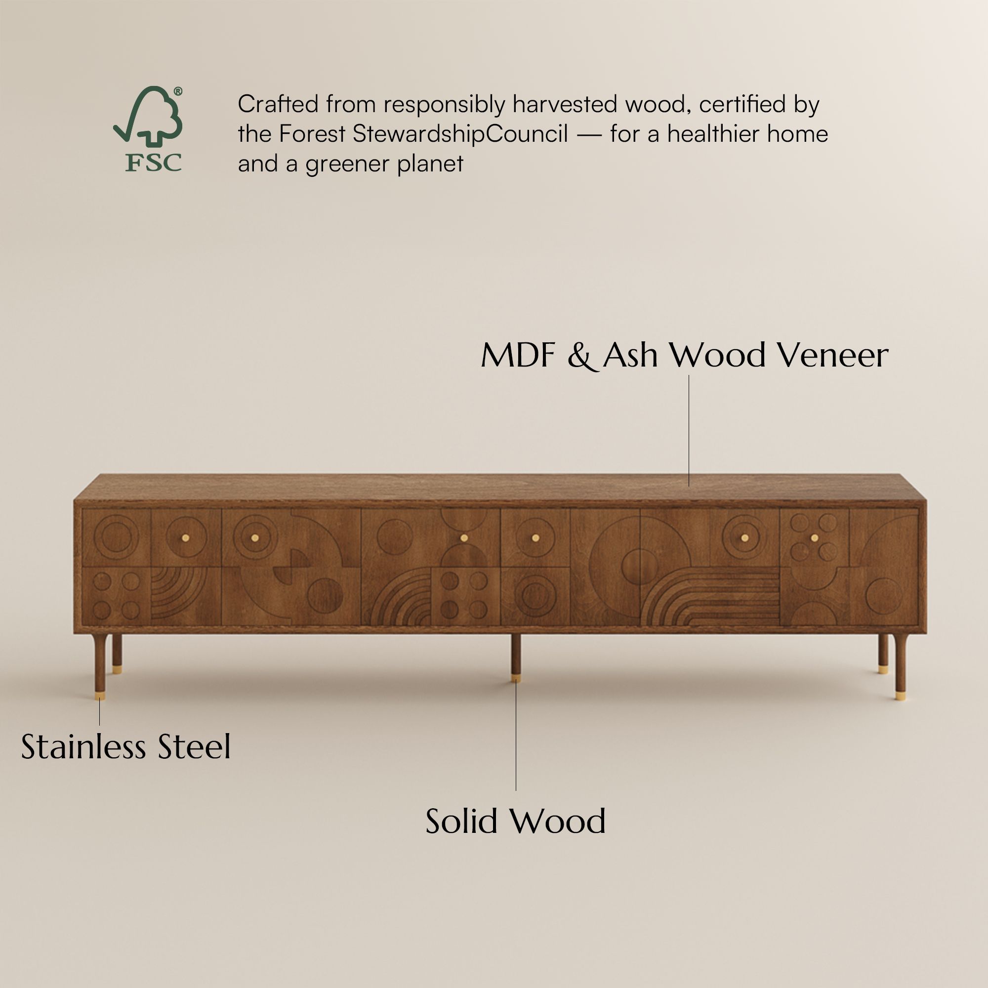 Wood Walnut Color MDF TV Stands