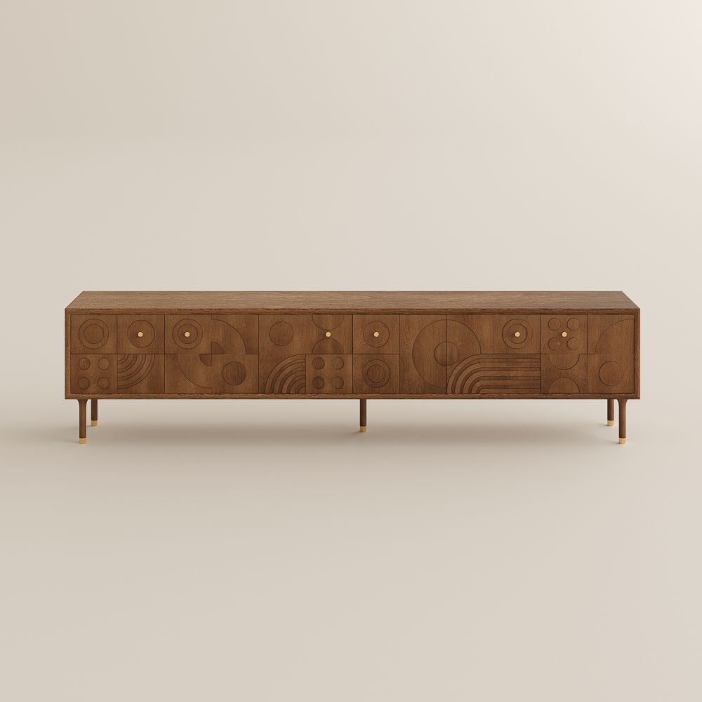 Bedroom Walnut Color MDF TV Stands