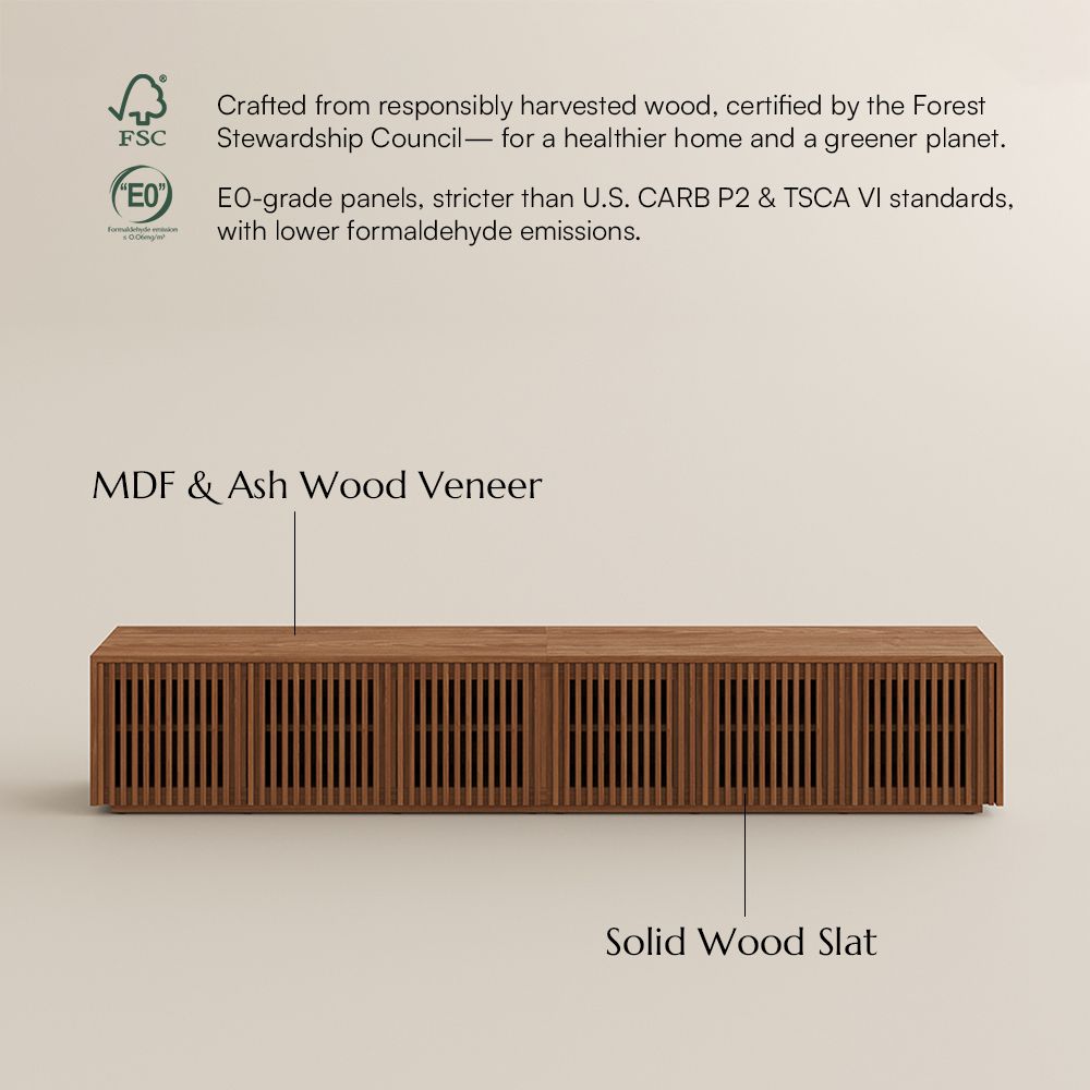 Mid Century Modern Walnut Color MDF TV Stands