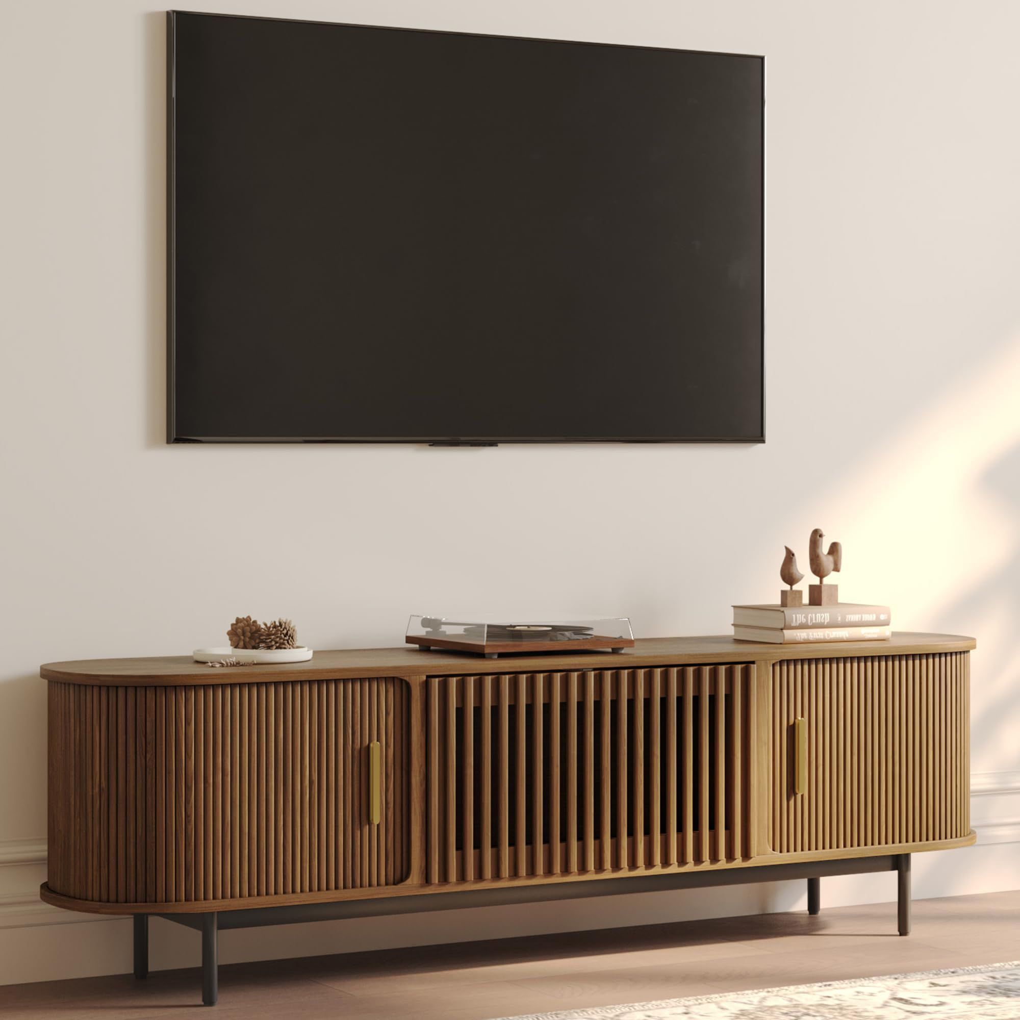 Wood Walnut Color Plywood TV Stands
