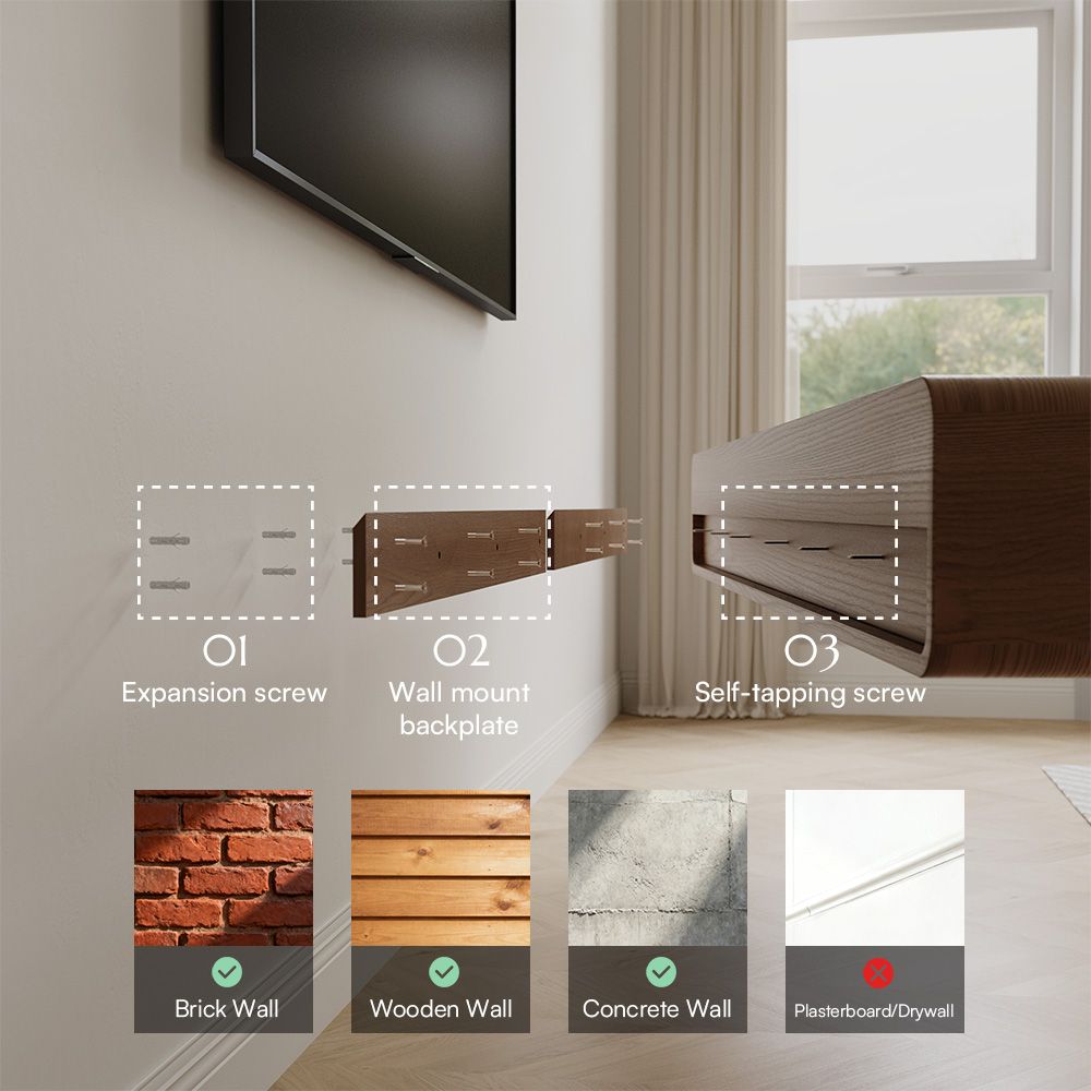 Modern Dark Wood & Black MDF TV Stands