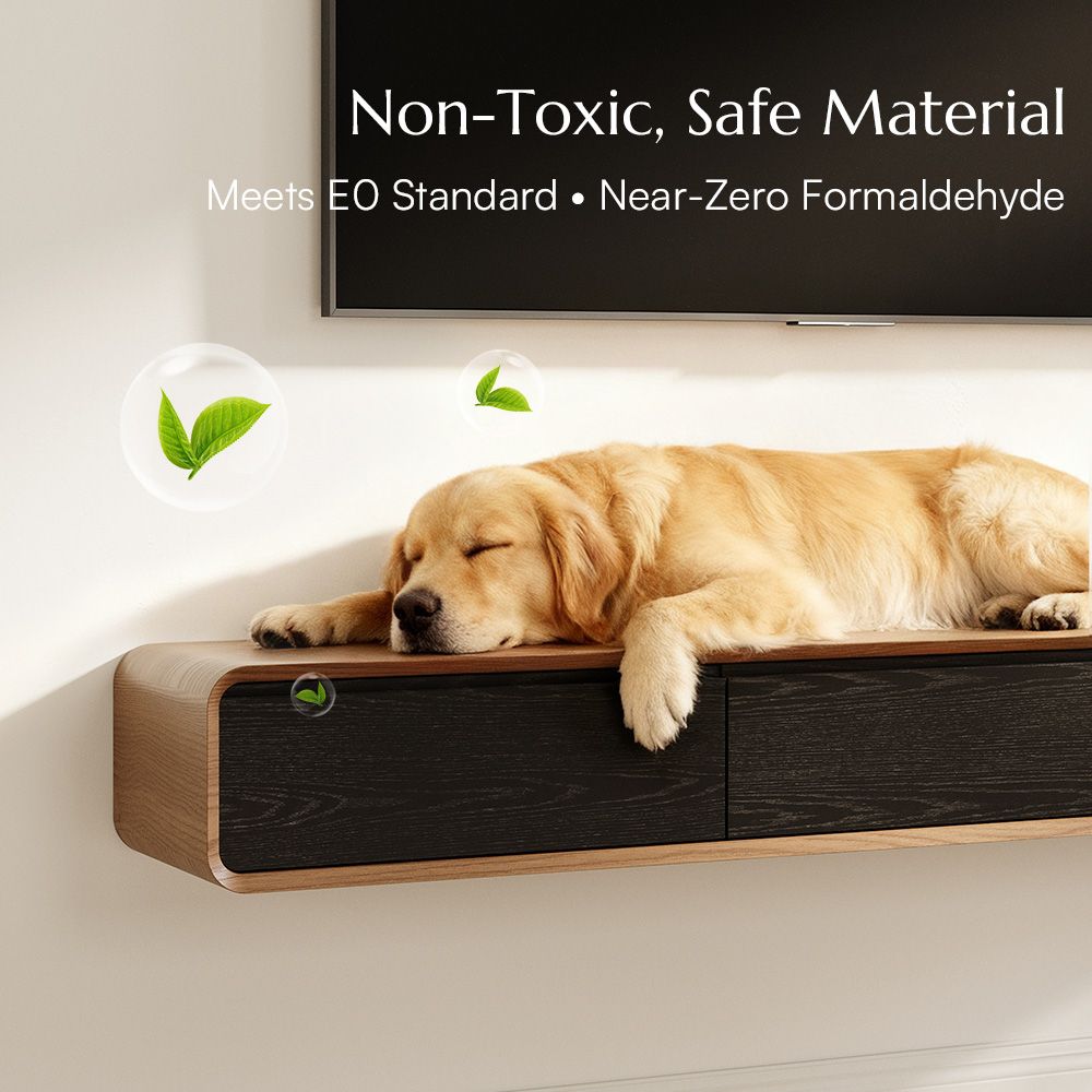 Merrin Dark Wood & Black MDF TV Stands