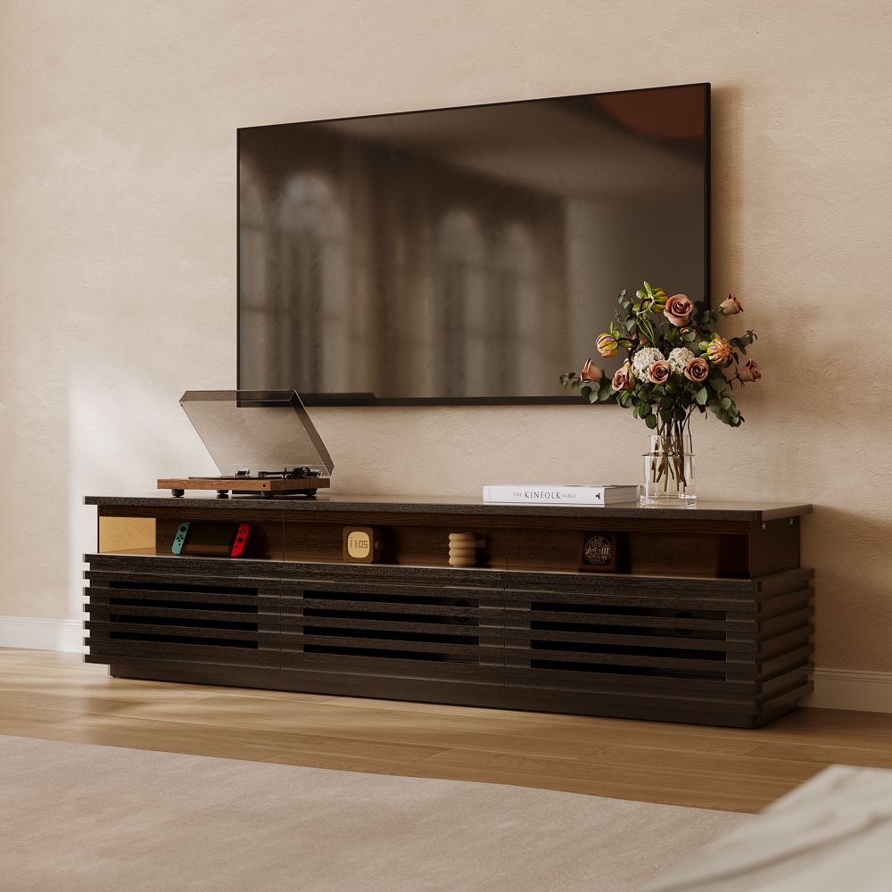 Wood Black Engineered Wood TV Stands