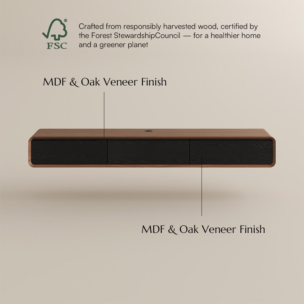 Modern Dark Wood & Black MDF TV Stands