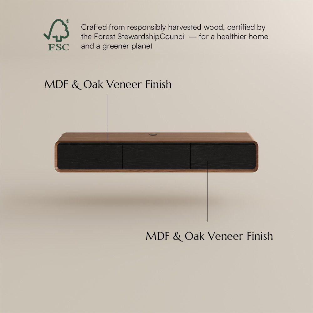 Wood Dark Wood & Black MDF TV Stands