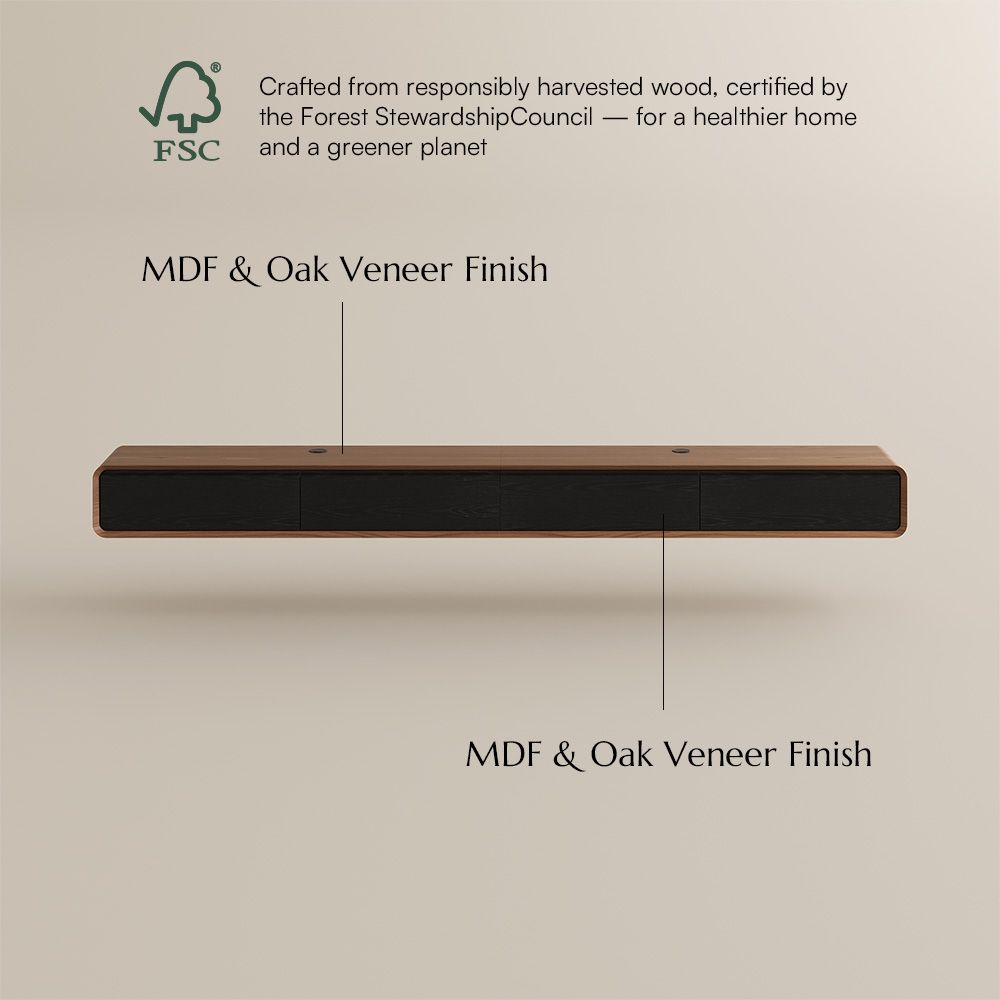 Modern Dark Wood & Black MDF TV Stands