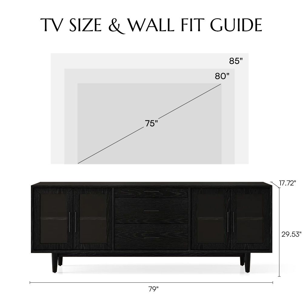 Black MDF Living Room Set