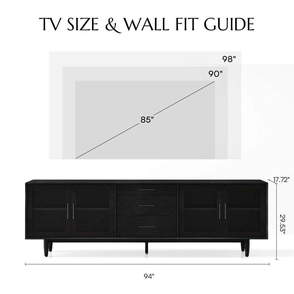 Mid Century Modern Black MDF TV Stands