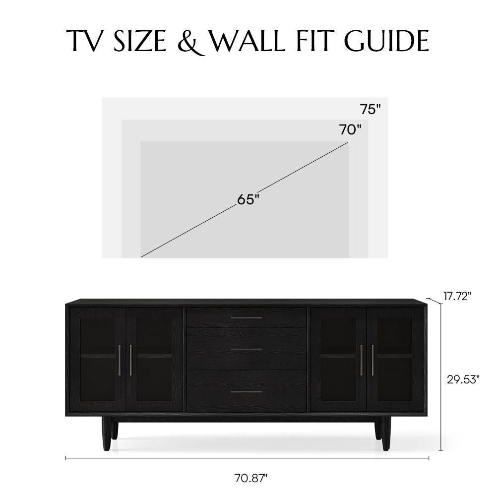 Partly Assemble Black MDF TV Stands