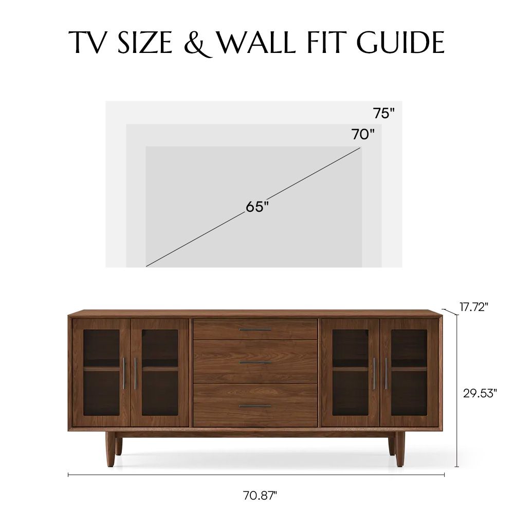 Glass Walnut Color MDF TV Stands