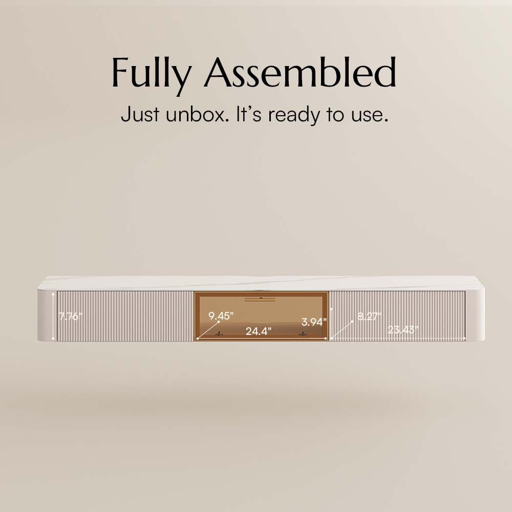 Beige Beige Glossy Sintered Stone TV Stands