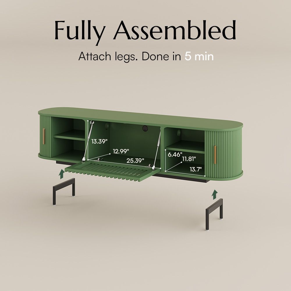 Floor TV Stand Green Plywood TV Stands