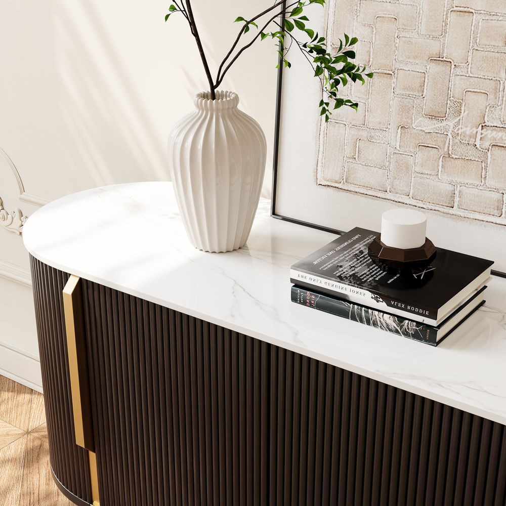 Modern Black & White Engineered Wood TV Stands