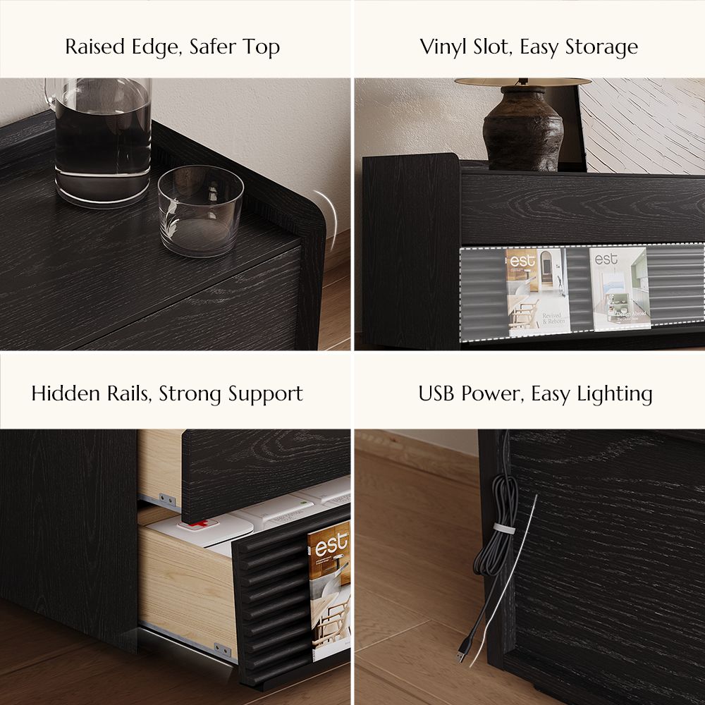 with Storage Black Plywood TV Stands