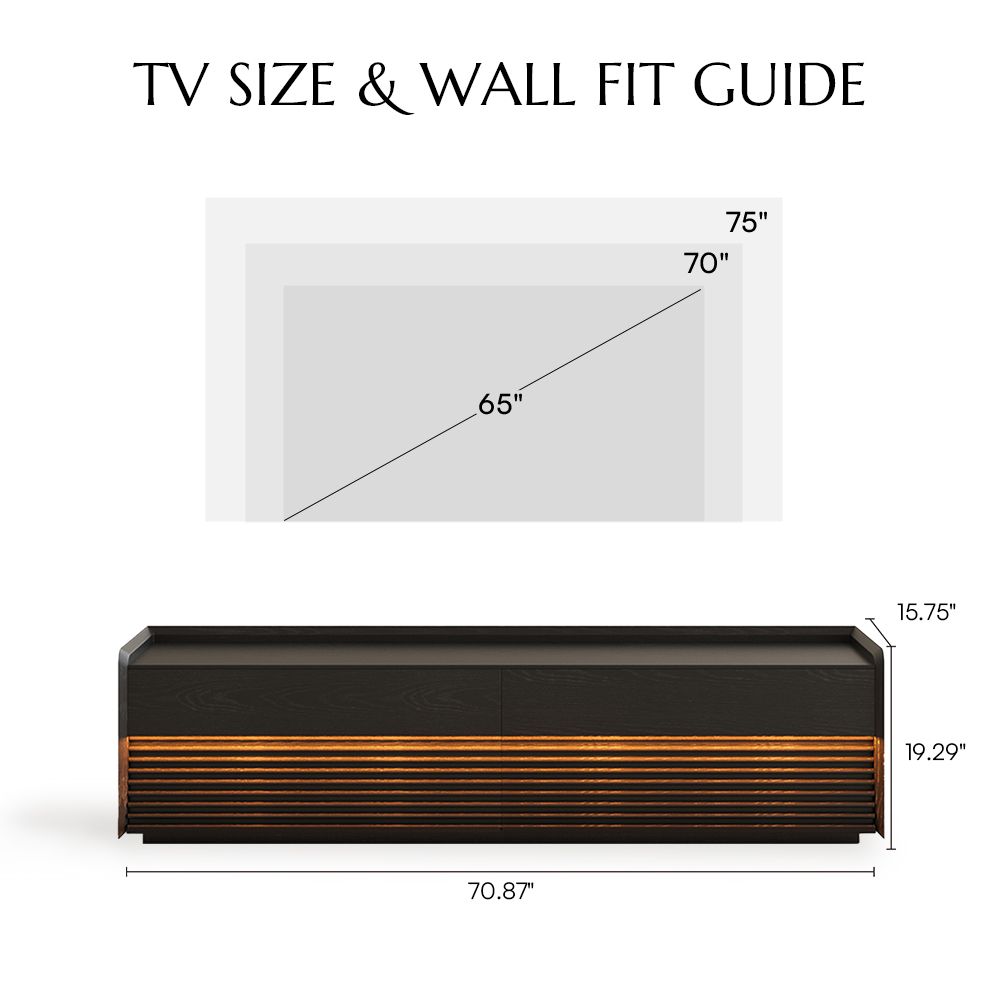 Fluted Black Plywood TV Stands