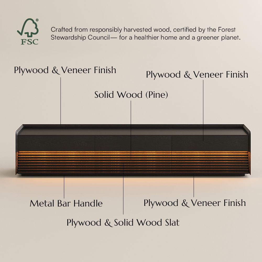 Low Black Plywood TV Stands