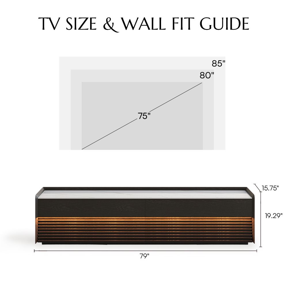 with LED Lights Black Plywood TV Stands