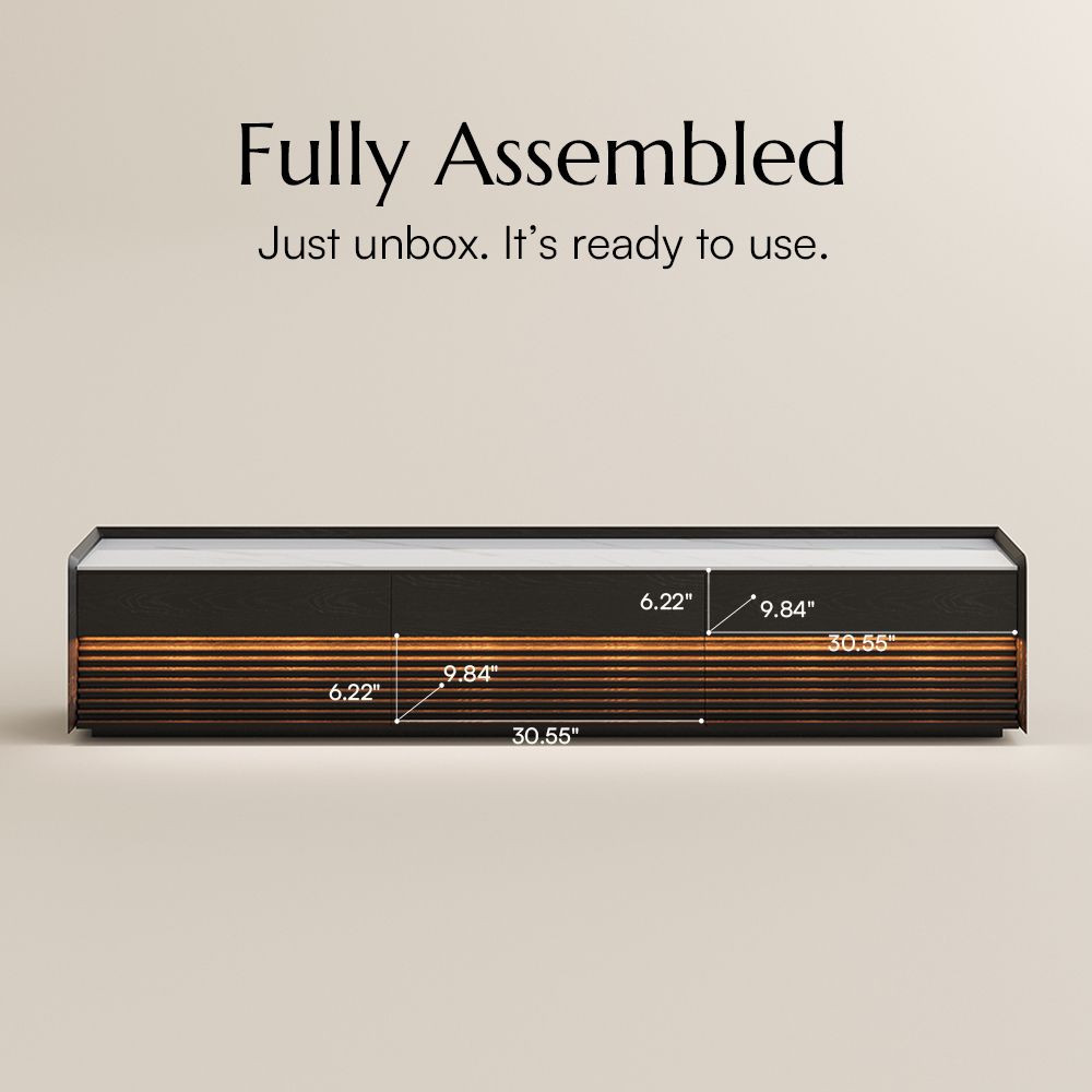 Long Black Plywood TV Stands