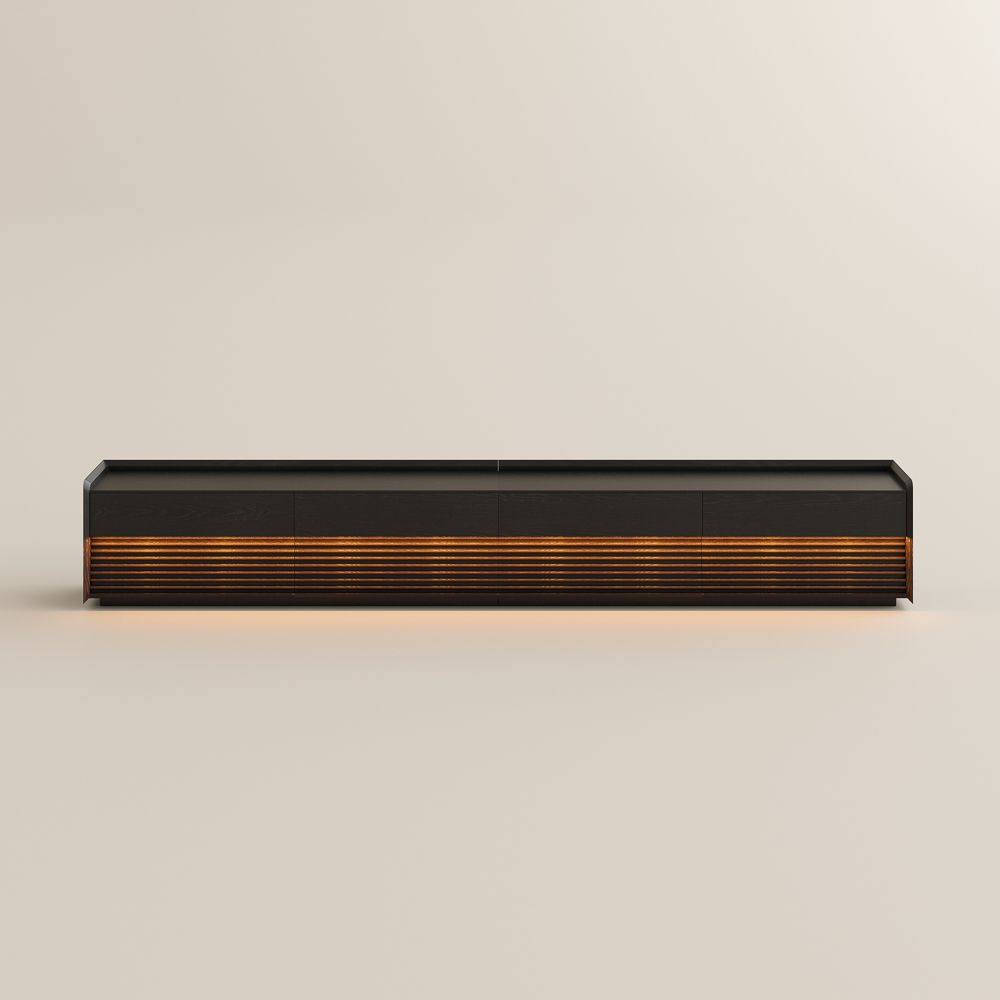 Mid Century Modern Black Plywood TV Stands