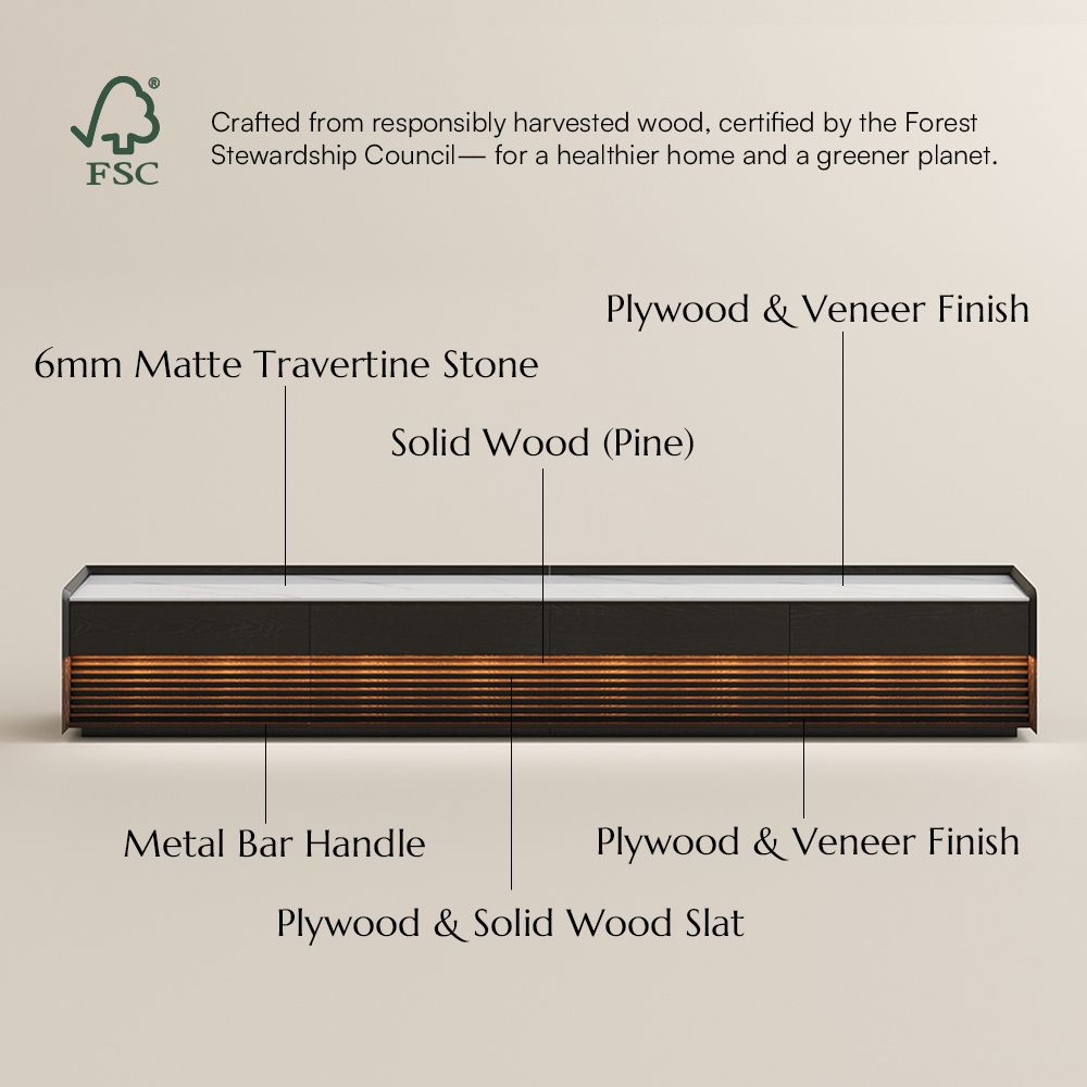 Mid Century Modern Black Plywood TV Stands