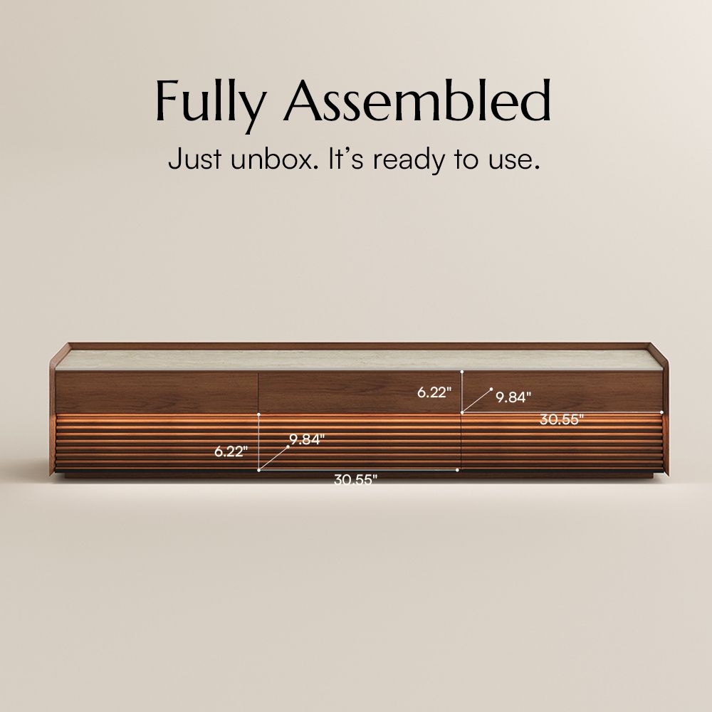 Long Walnut Color Plywood TV Stands