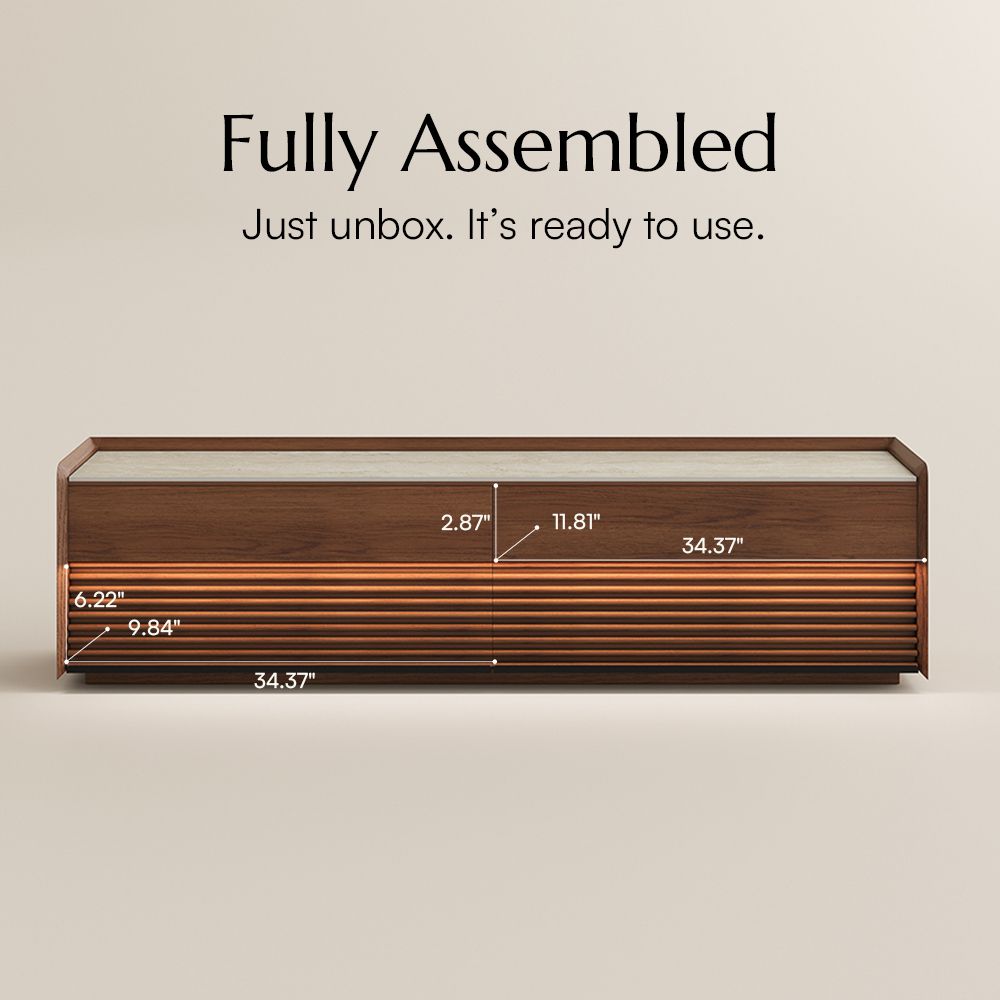 Fluted Walnut Color Plywood TV Stands