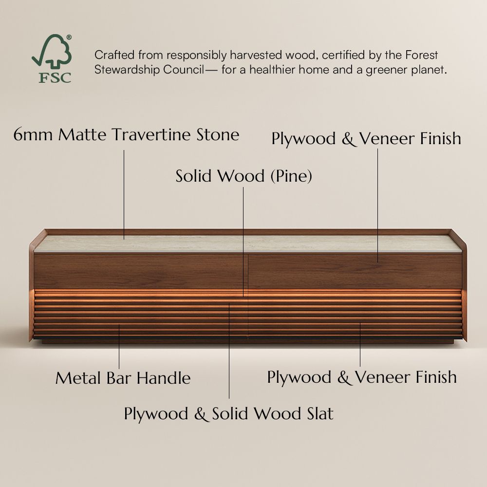 with Storage Walnut Color Plywood TV Stands