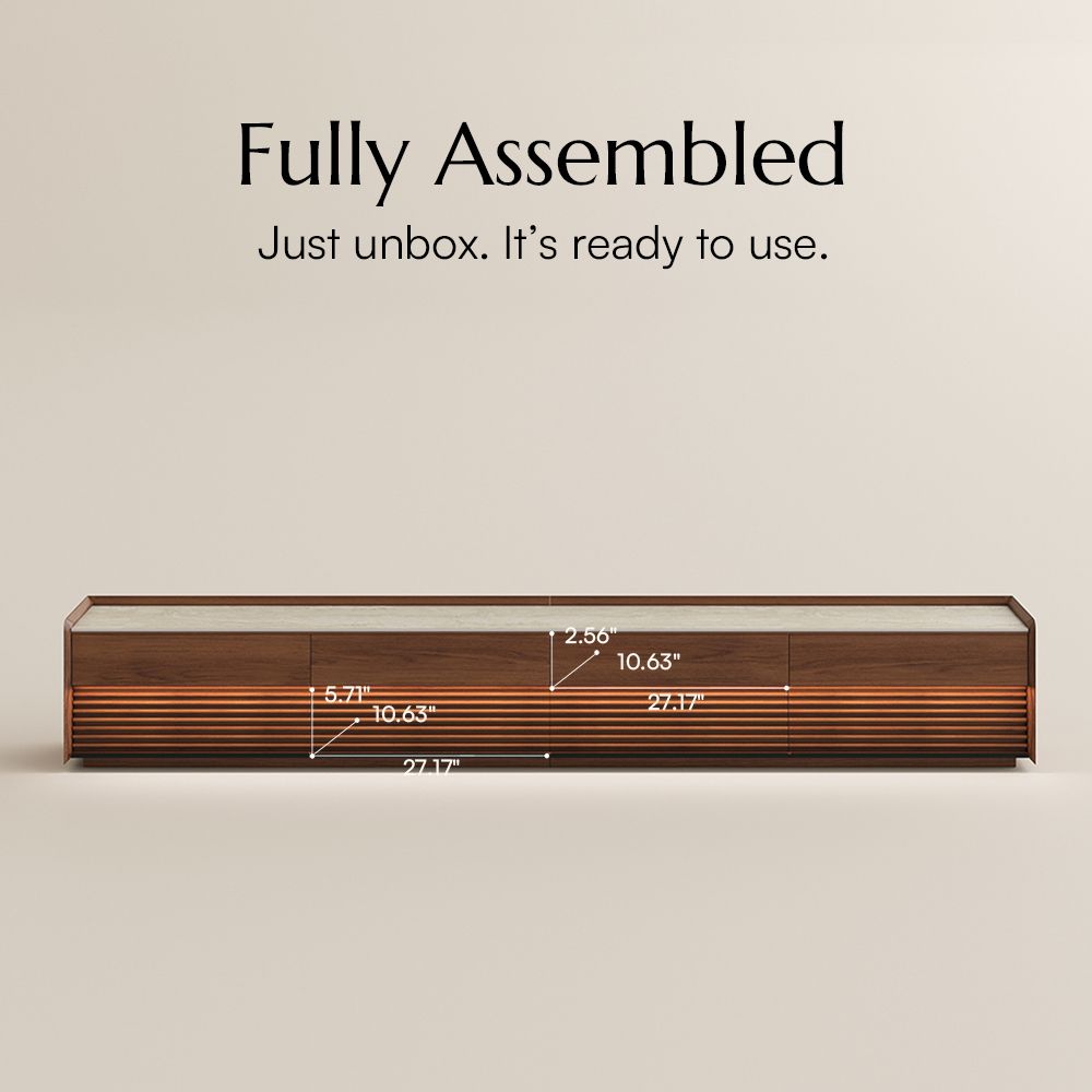 Long Walnut Color Plywood TV Stands