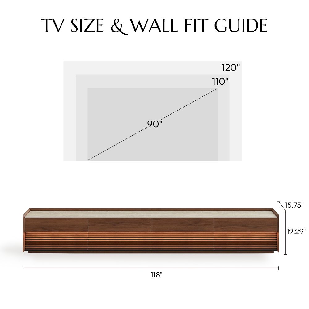 Bedroom Walnut Color Plywood TV Stands
