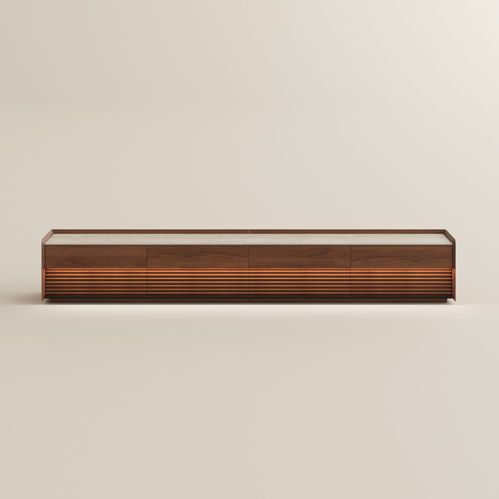 Ansel Walnut Color Plywood TV Stands