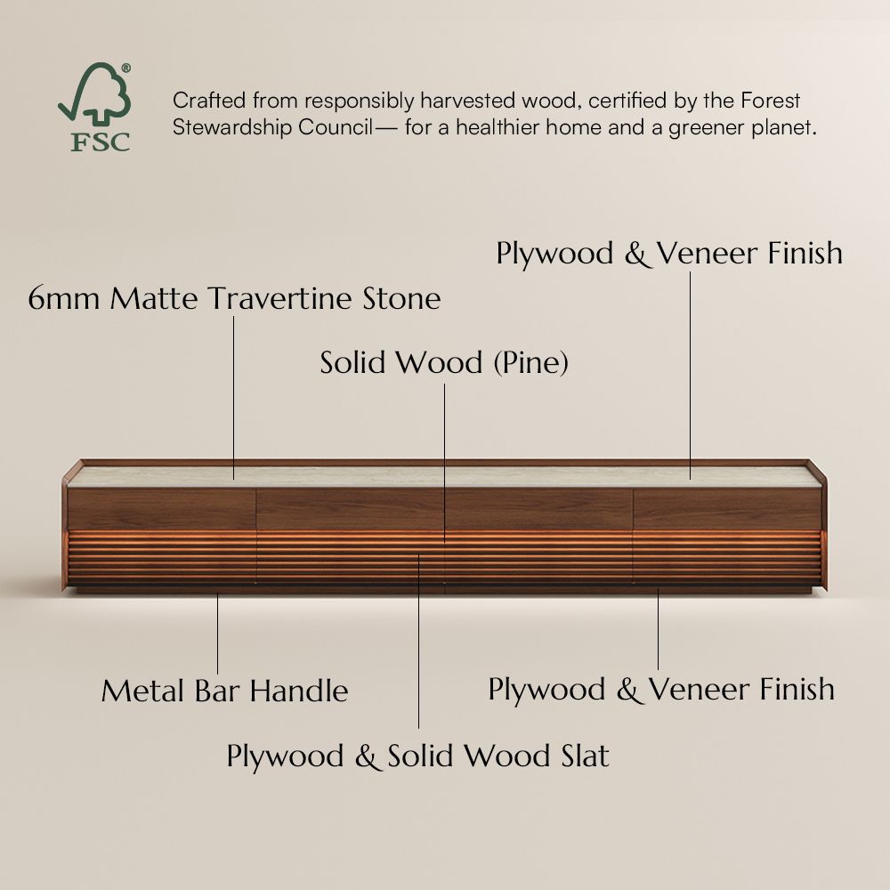 with Drawers Walnut Color Plywood TV Stands