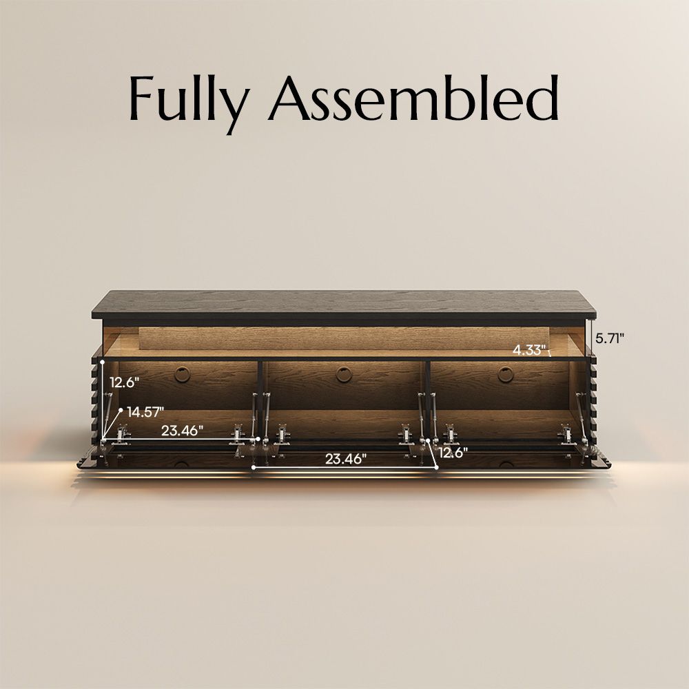 Mid Century Modern Black Engineered Wood TV Stands