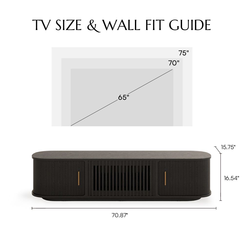 Fluted Black TV Stands