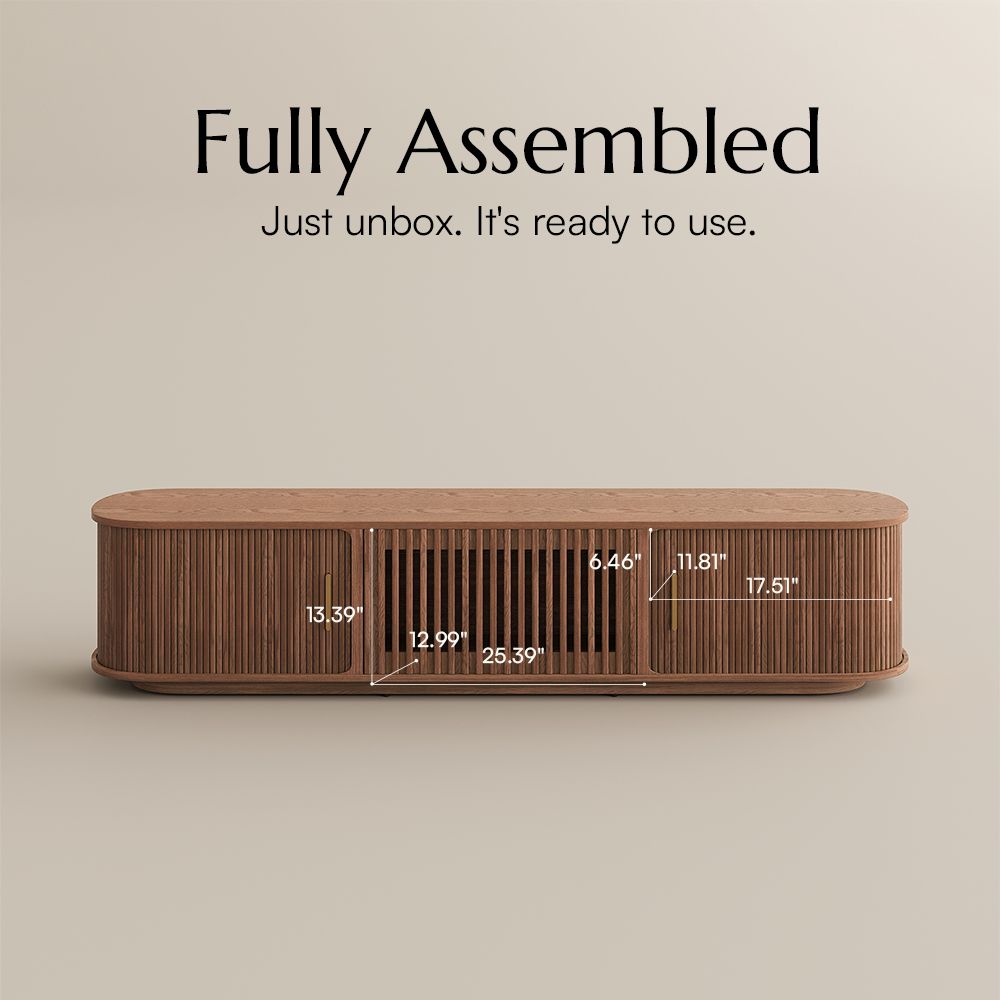 Fluted Walnut Color TV Stands