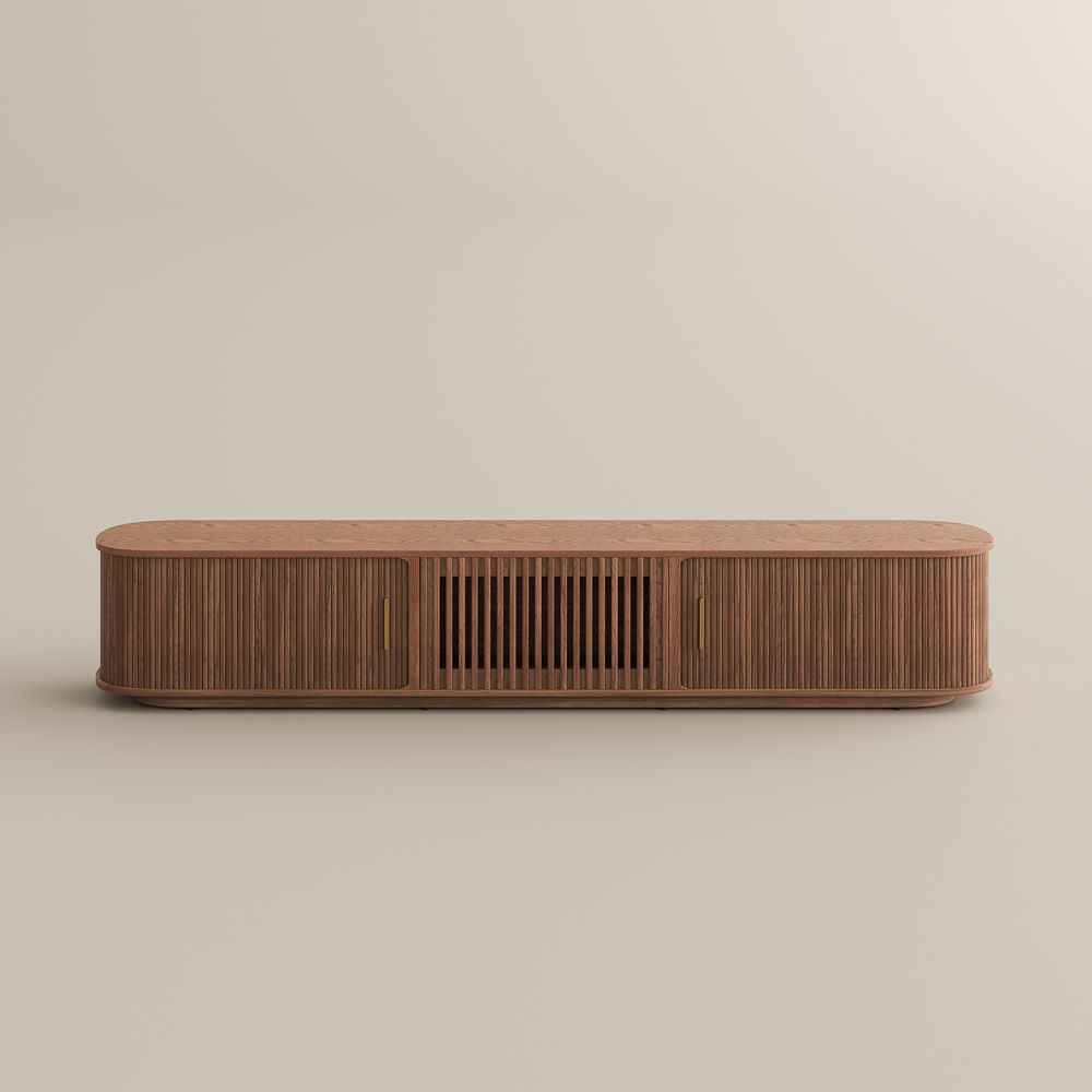 Perfect for 85 Inch TV Walnut Color TV Stands