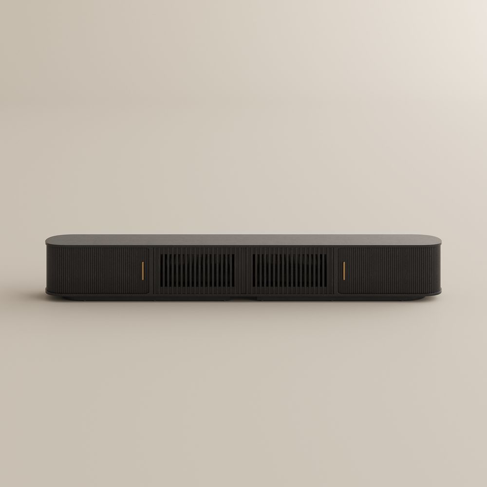 Floor TV Stand Black Plywood TV Stands