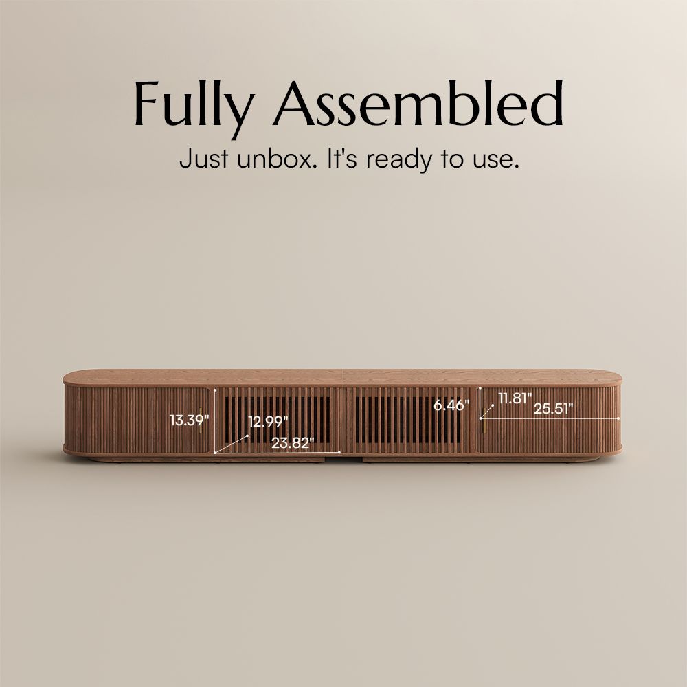 Floor TV Stand Walnut Color Plywood TV Stands