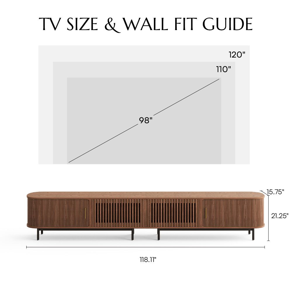 Living Room Walnut Color Plywood TV Stands