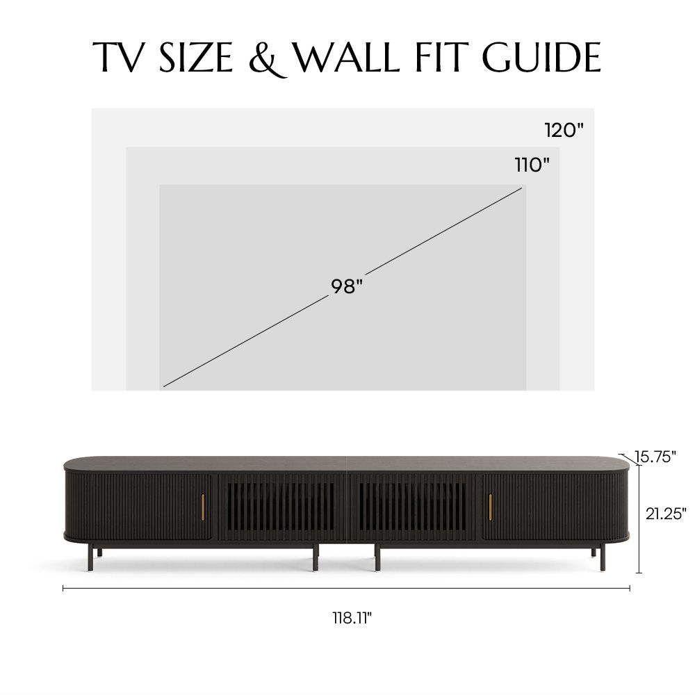 Mid Century Modern Black Plywood TV Stands