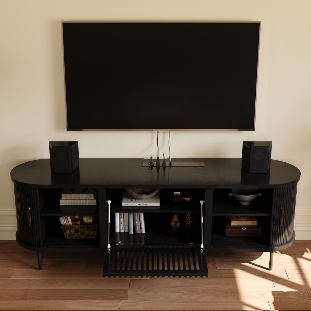 Walnut Color Engineered Wood TV Stands
