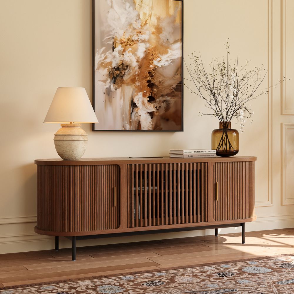 Walnut Color Walnut Color Engineered Wood TV Stands