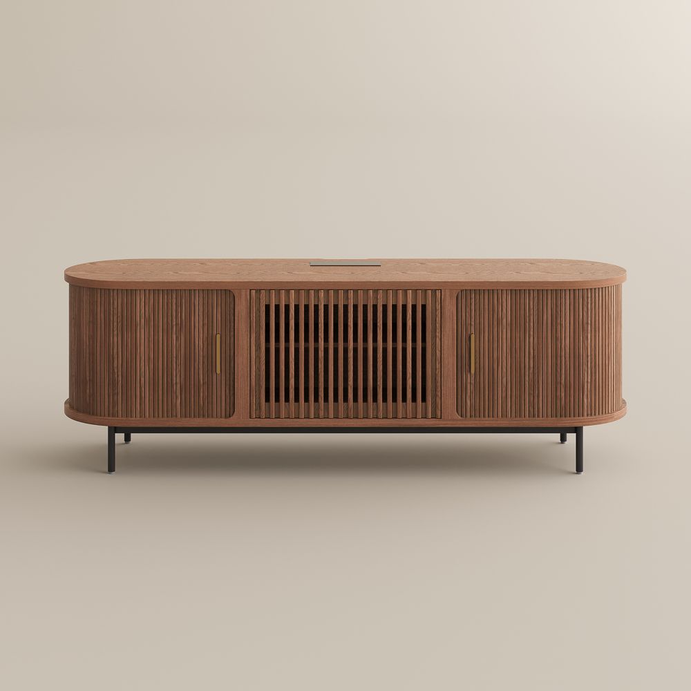 Walnut Color Engineered Wood TV Stands