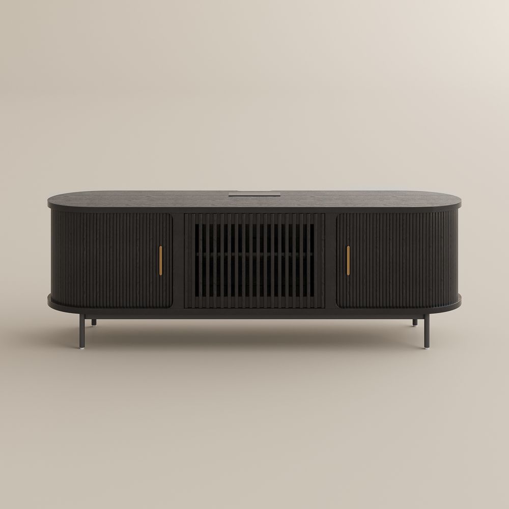 Black Engineered Wood TV Stands