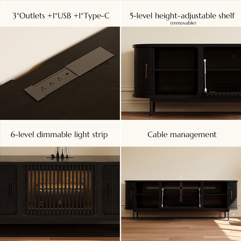 On the Ground Walnut Color Engineered Wood TV Stands