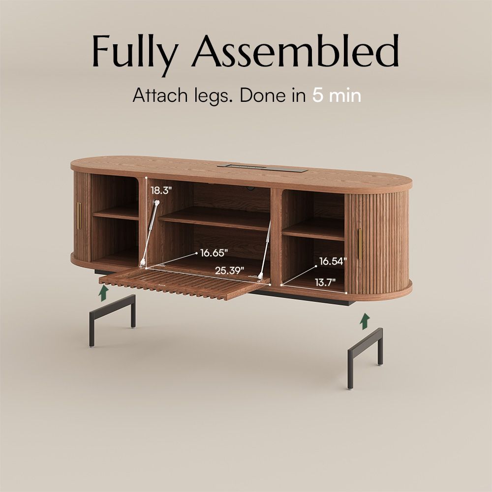 Walnut Color Walnut Color Engineered Wood TV Stands