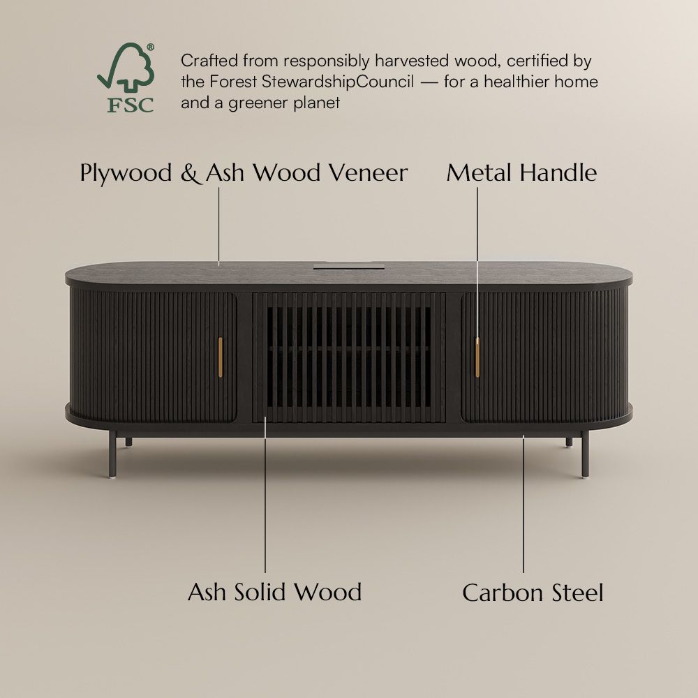 Eos Black Engineered Wood TV Stands